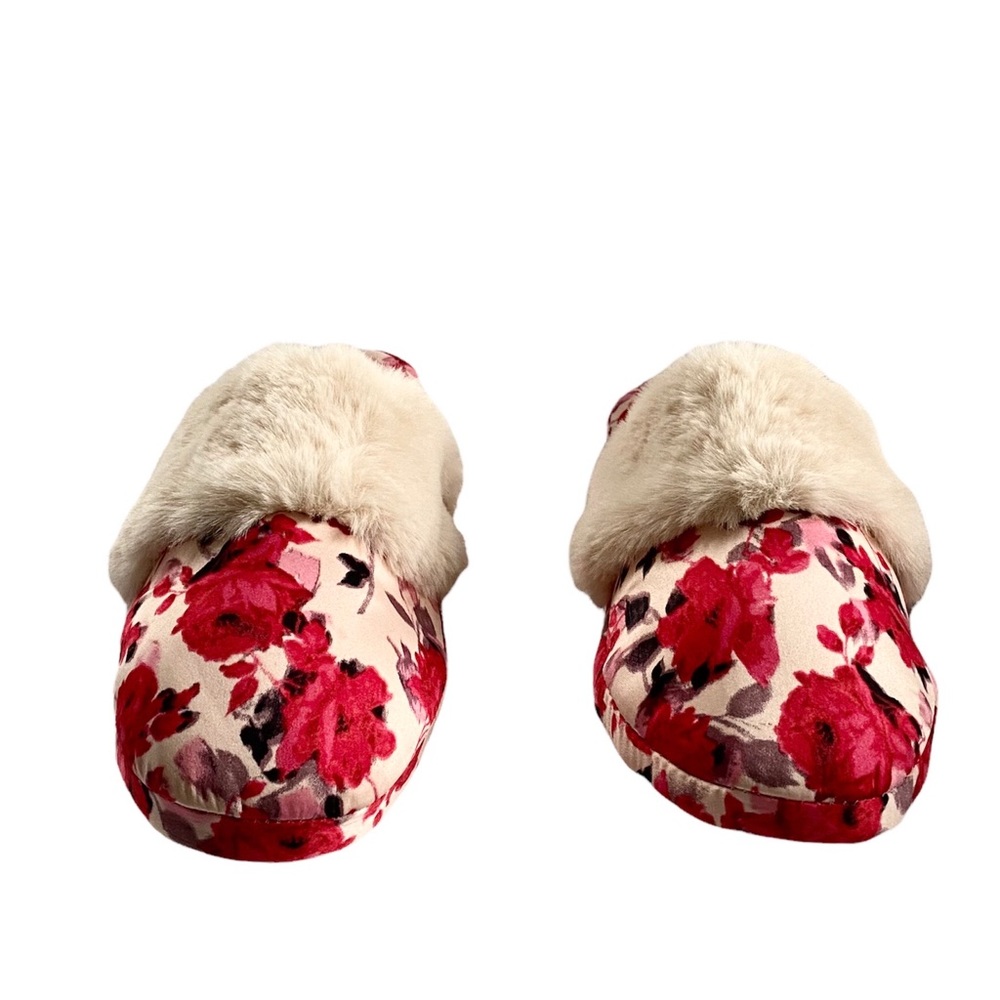 $10 Clearance Victoria’s Secret Signature Satin Rose Floral Slippers | L (9-10) - Picture 3 of 7